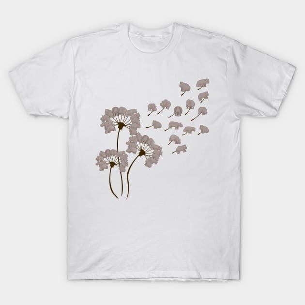 Hippo Shirt Dandelion Hippo Lover T-Shirt by Nikkyta